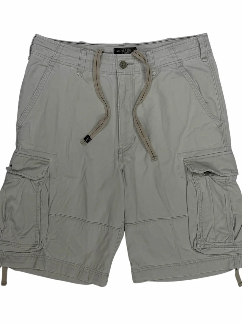 Vintage Abercrombie & Fitch Military Cargo Shorts Men 33 Beige Paratrooper Baggy